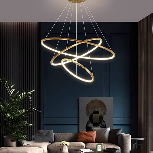 Luxurious Stainless Steel Chandelier for Duplex Living Spaces: Elevate Your Home with Minimalist Elegance-living-room-2 |Feyran