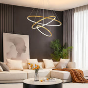Luxurious Stainless Steel Chandelier for Duplex Living Spaces: Elevate Your Home with Minimalist Elegance-living-room-3 |Feyran