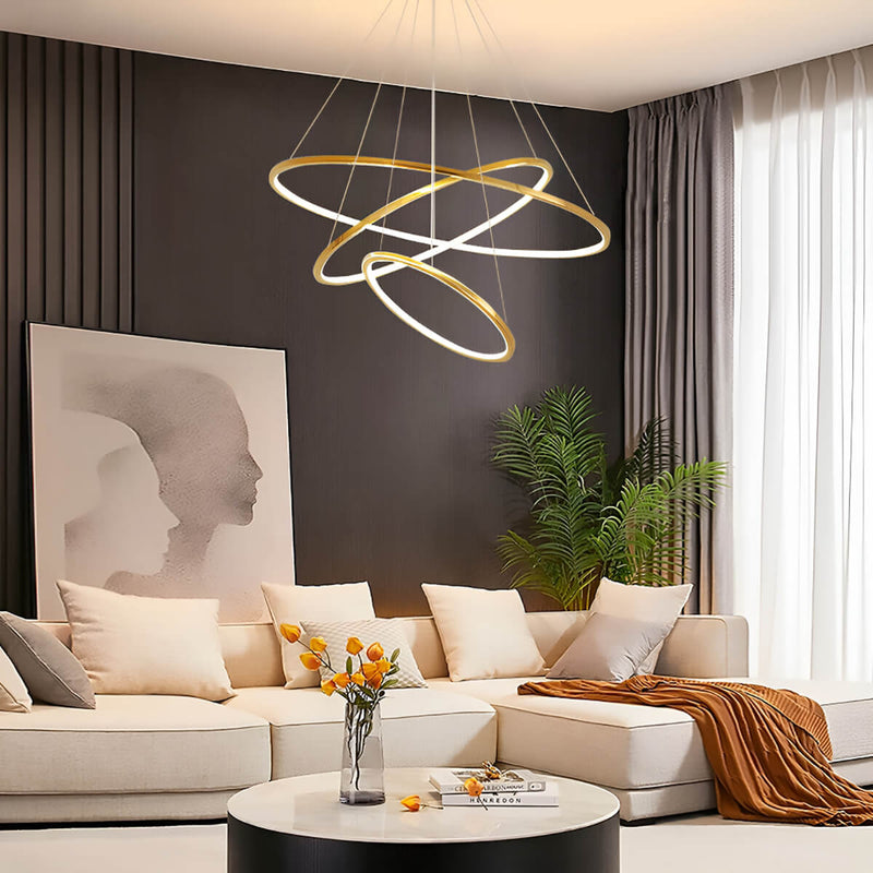 Luxurious Stainless Steel Chandelier for Duplex Living Spaces: Elevate Your Home with Minimalist Elegance-living-room-3 |Feyran