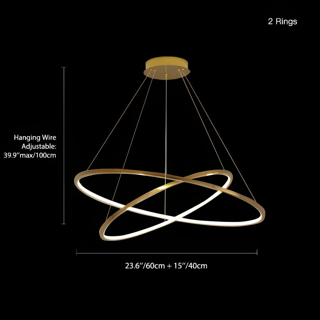 Luxurious Stainless Steel Chandelier for Duplex Living Spaces: Elevate Your Home with Minimalist Elegance-size-2-rings |Feyran