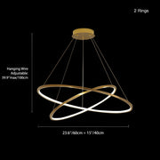 Luxurious Stainless Steel Chandelier for Duplex Living Spaces: Elevate Your Home with Minimalist Elegance-size-2-rings |Feyran