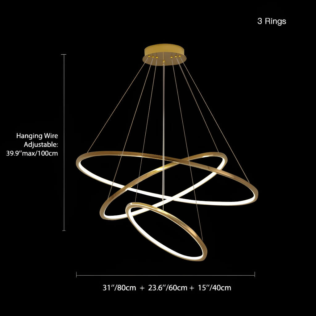 Luxurious Stainless Steel Chandelier for Duplex Living Spaces: Elevate Your Home with Minimalist Elegance-size-3-rings |Feyran