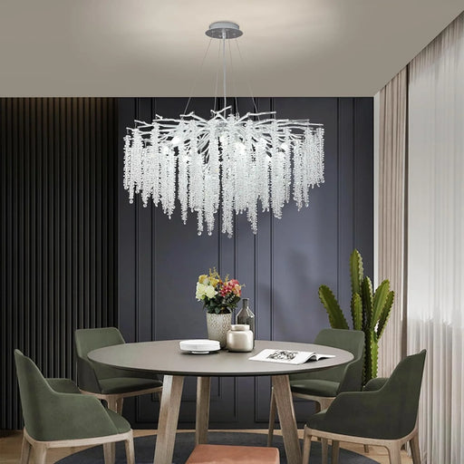 luxury-french-silver-branch-chandelier-with-glass-tassels-dining-table-ch405-20250619-Feyran-Lighting