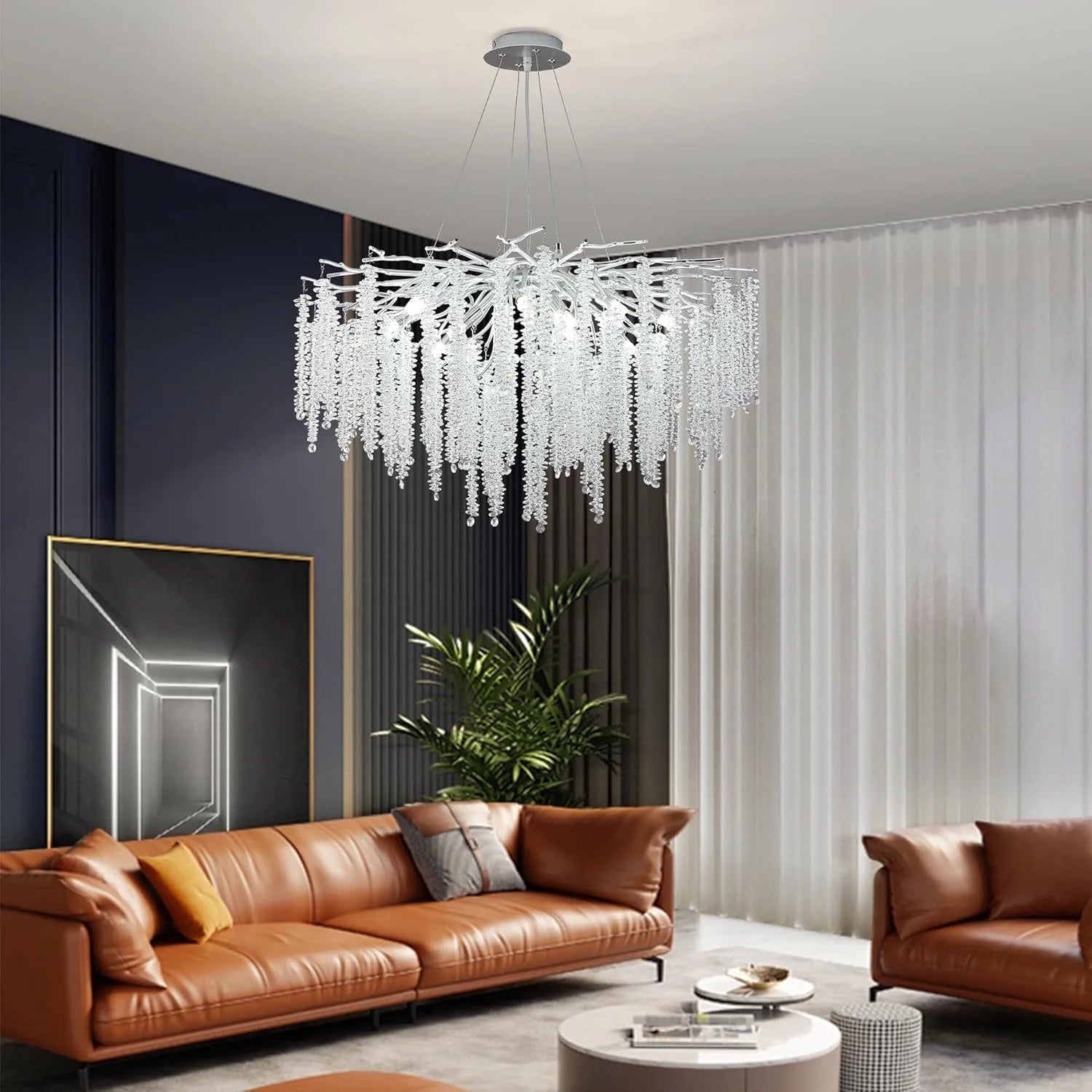 luxury-french-silver-branch-chandelier-with-glass-tassels-living-room-ch405-20250619-Feyran-Lighting