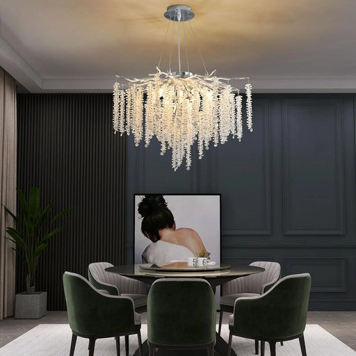 luxury-french-silver-branch-chandelier-with-glass-tassels-dining-table-ch405-20250619-Feyran-Lighting