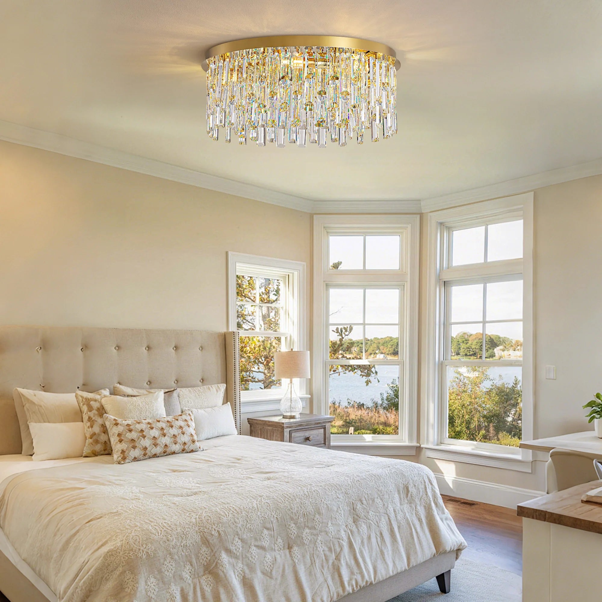 luxury-gold-crystal-flush-mount-chandelier-in-bedroom-ch472-Feyran-lighting