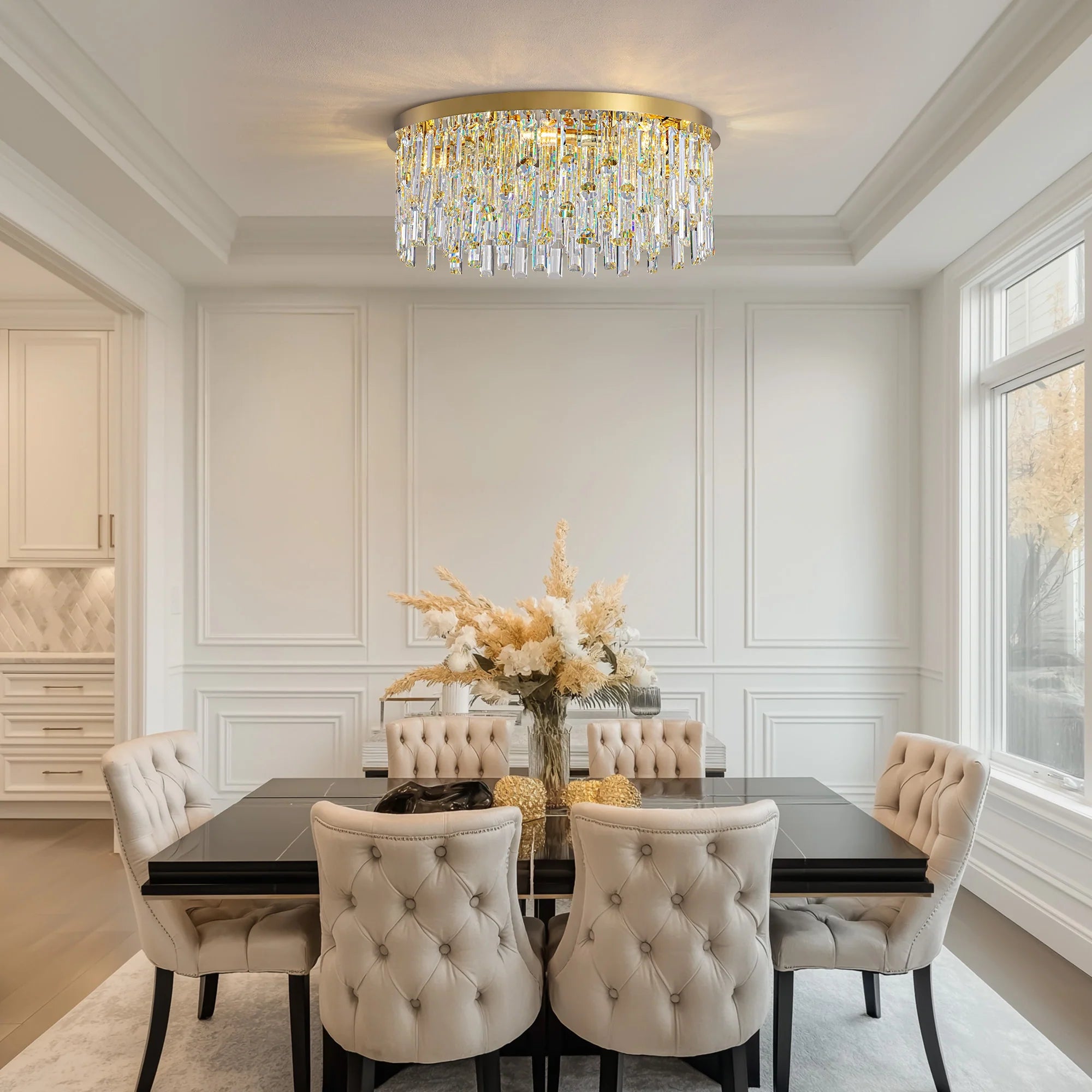 luxury-gold-crystal-flush-mount-chandelier-in-dining-room-ch472-Feyran-lighting