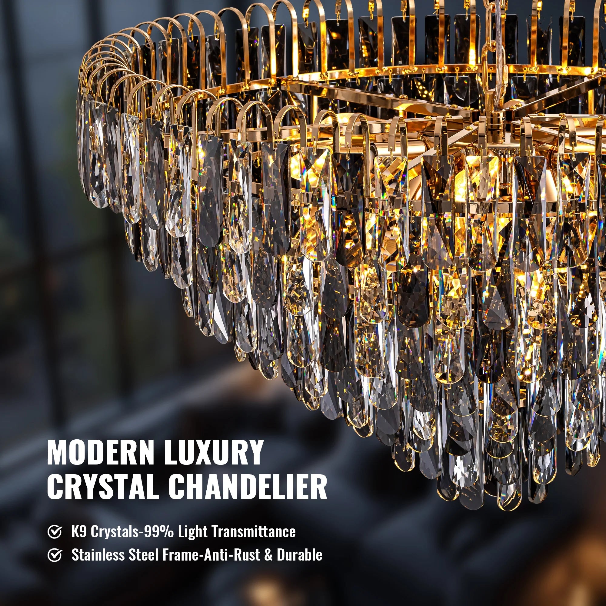 close-up-of-luxury-gold-crystal-tiered-chandelier-Feyran-lighting