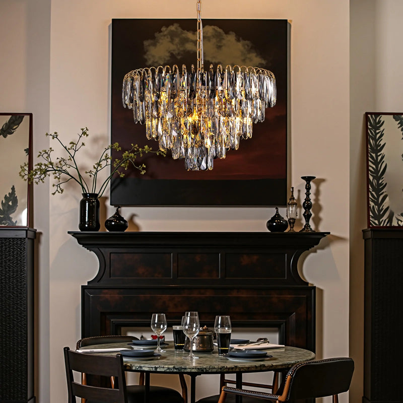 luxury-gold-crystal-tiered-chandelier-in-dining-room-Feyran-lighting