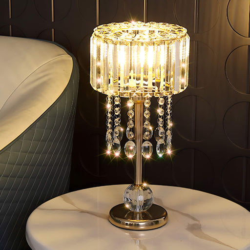 Luxury Gold Finish Lamp with Sparkling Crystal Details -living-room|Feyran