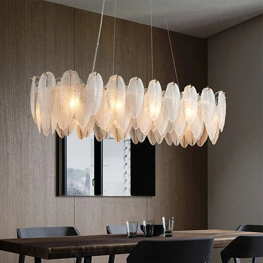 side-view-of-luxury-linear-feather-glass-chandelier-ch446-20250801-Feyran-lighting