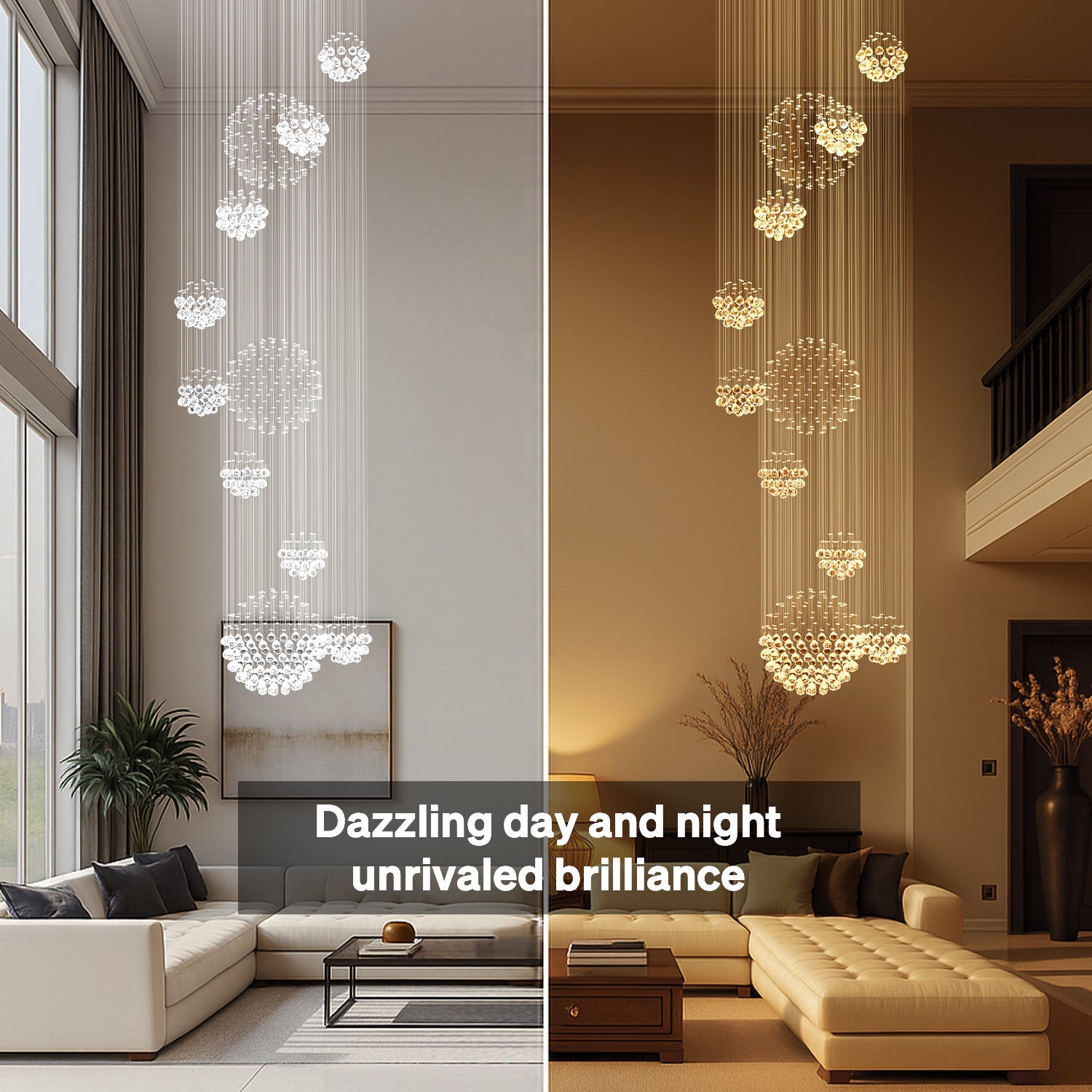 Luxury Solar System Spiral Raindrop Chandelier For Foyer and Entryway |Feyran