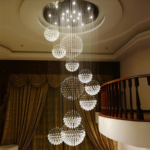 Luxury Solar System Spiral Raindrop Chandelier For Foyer and Entryway |Feyran