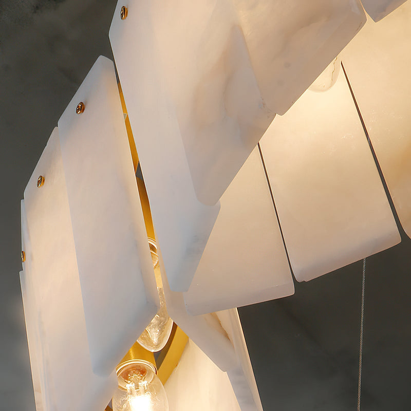 Lysander Modern Two- Tier Alabaster Chandelier Lighting