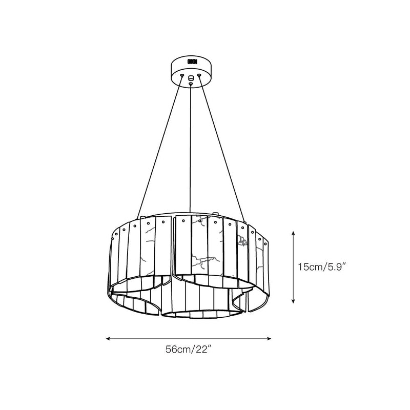 Lysander Modern Two- Tier Alabaster Chandelier Lighting