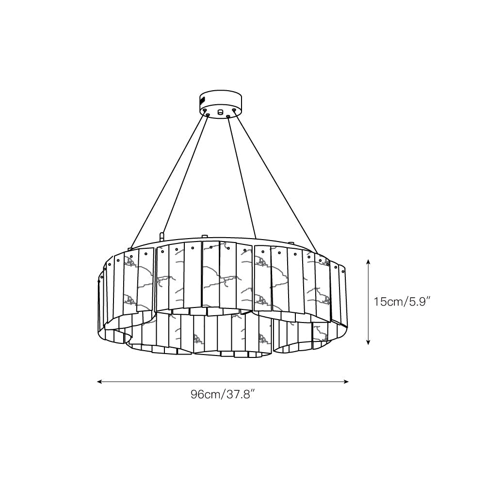Lysander Modern Two- Tier Alabaster Chandelier Lighting