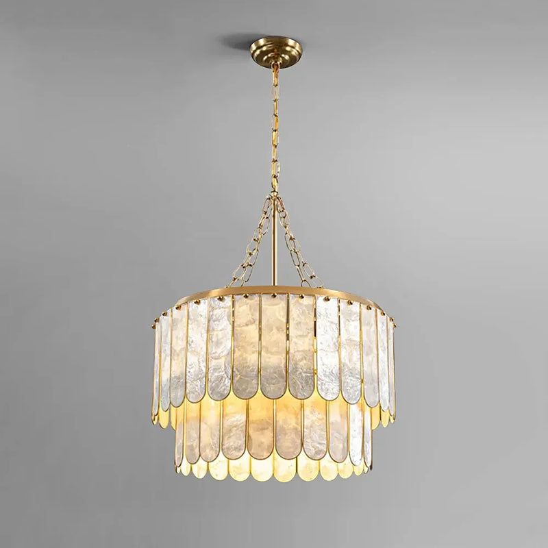 madelyn-modern-round-faceted-capiz-chandelier-light-on-ch447-20250801-Feyran-lighting