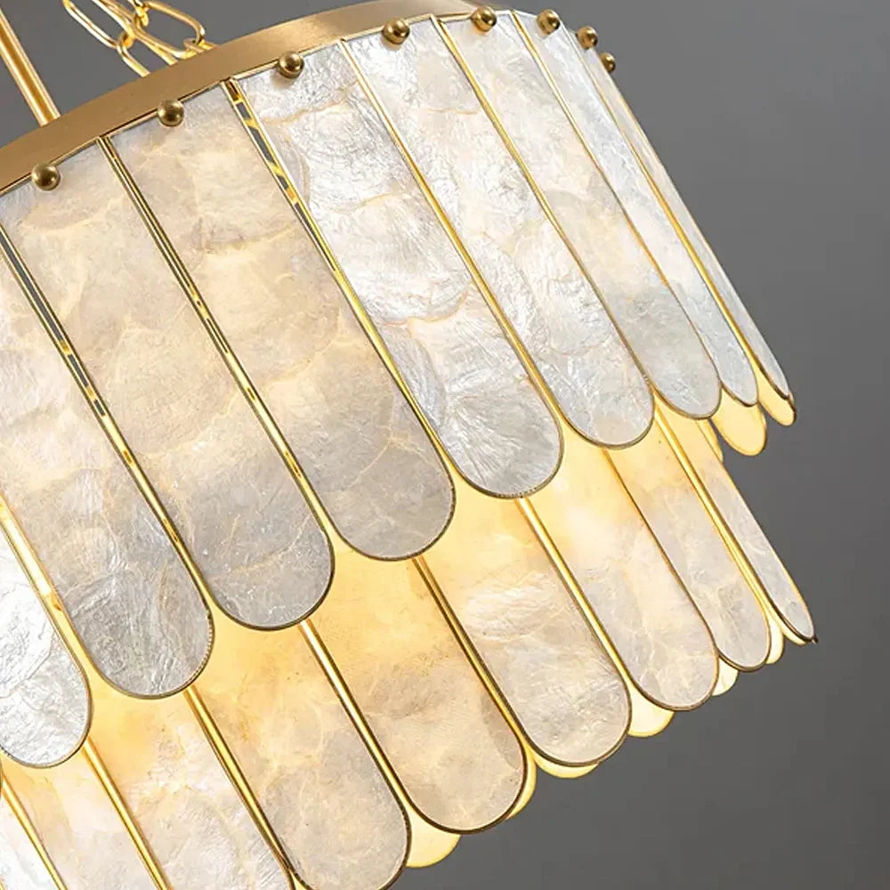 close-up-of-madelyn-modern-round-faceted-capiz-chandelier-ch447-20250801-Feyran-lighting