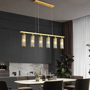 marley-aged-brass-linear-chandelier-installed-in-a-dining-room-ch444-20250731-Feyran-lighting