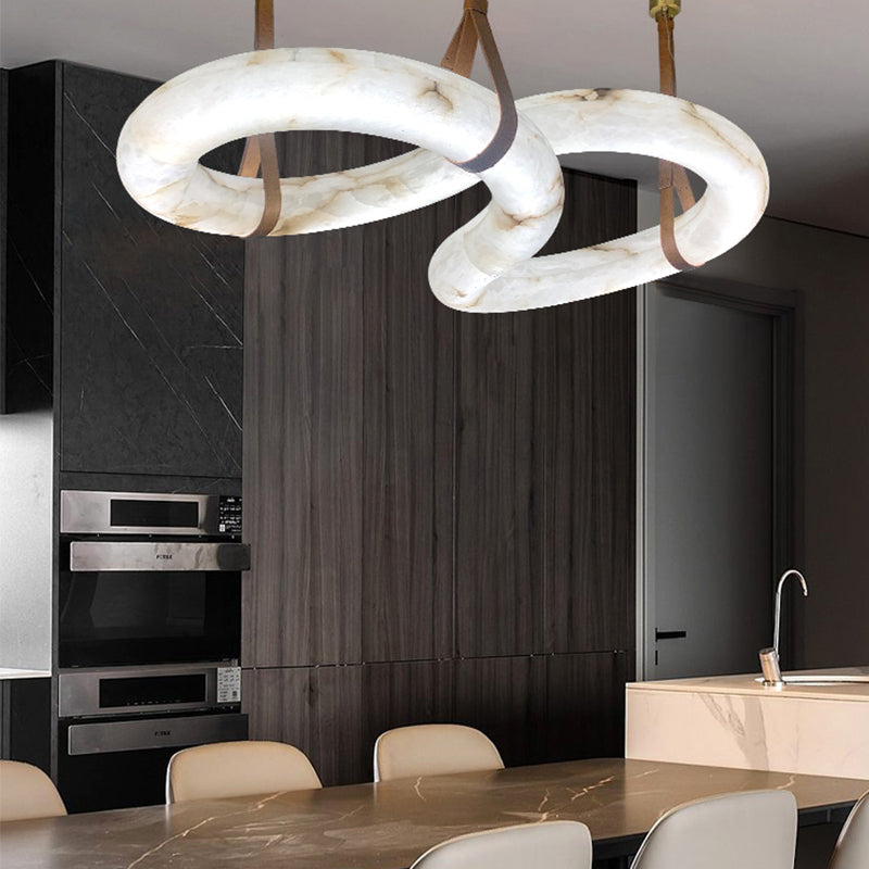 Feyran Beverly Designer Contemporary Alabaster Chandelier for Living Room