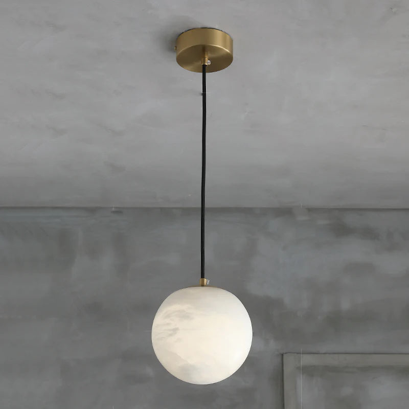 Feyran Hansa Alabaster Ball Pendant Light, Island Mini Pendant Light