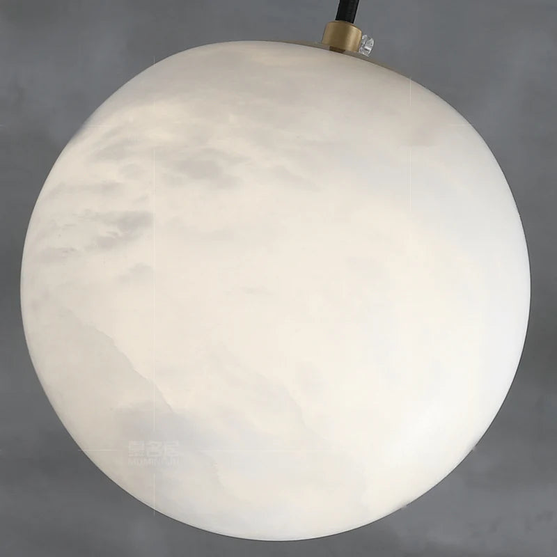Feyran Hansa Alabaster Ball Pendant Light, Island Mini Pendant Light
