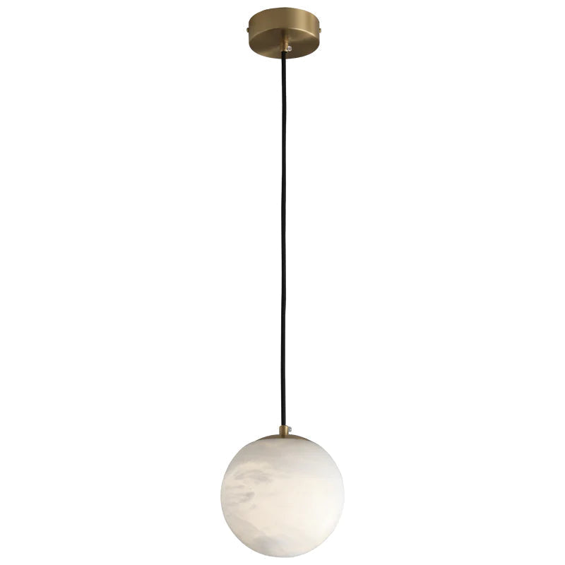 Feyran Hansa Alabaster Ball Pendant Light, Island Mini Pendant Light