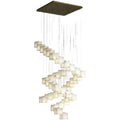 Feyran Modern Luxury Alabaster Cubic Round Pendant For Dining Table, Staircase