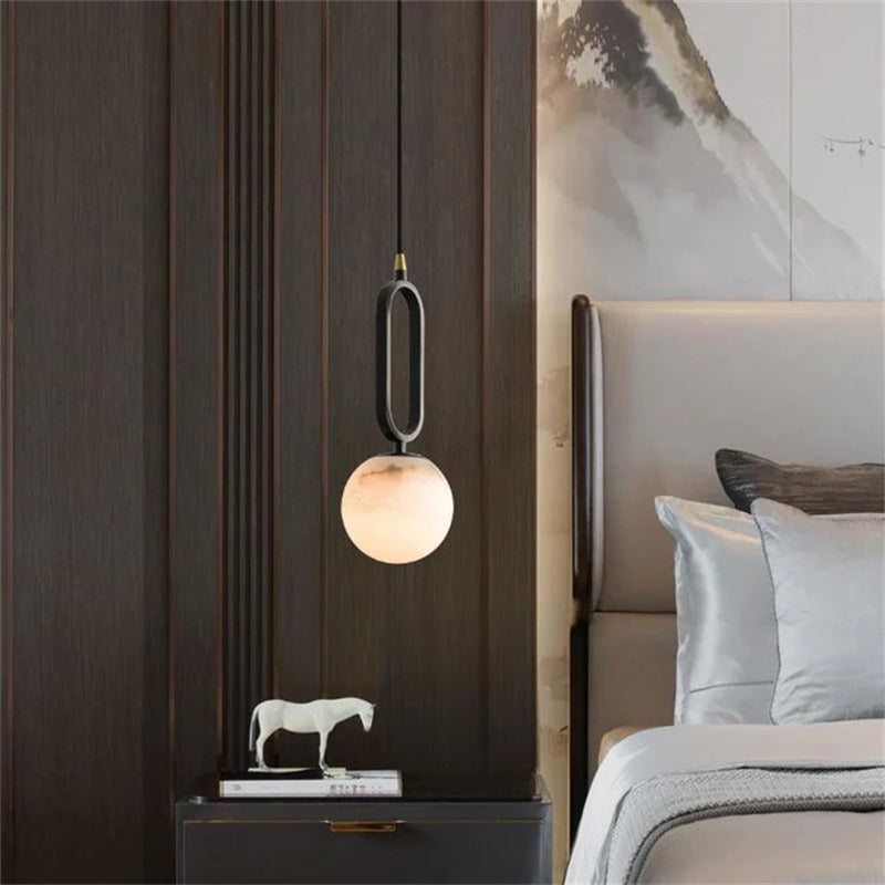 Feyran Phoenix Alabaster Sphere Pendant Light, Modern Pendant Lighting