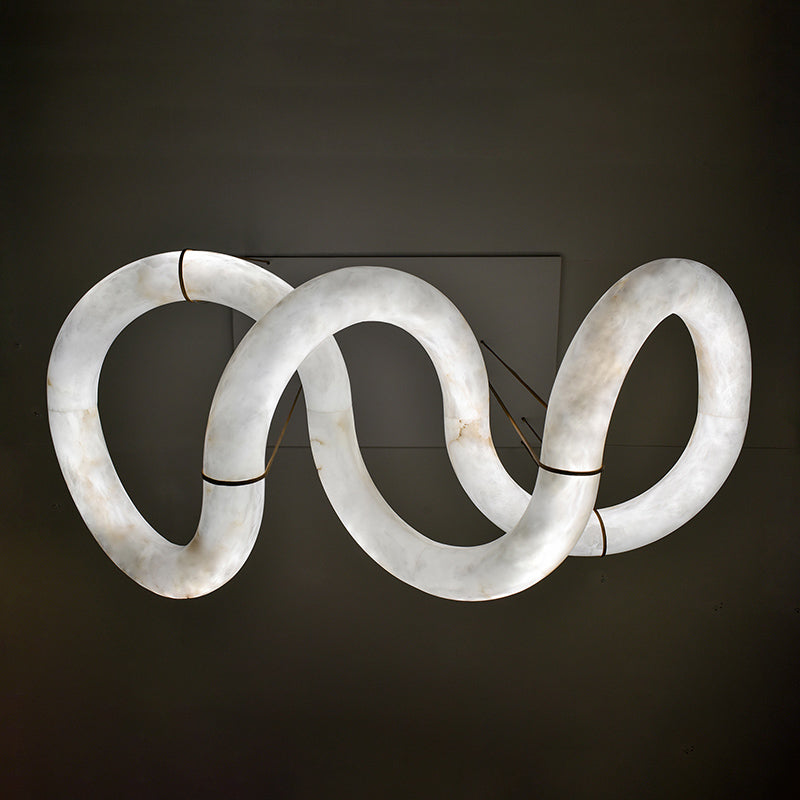 Feyran Scarlett Designer Alabaster Pendant Light, Modern Inspired Chandelier