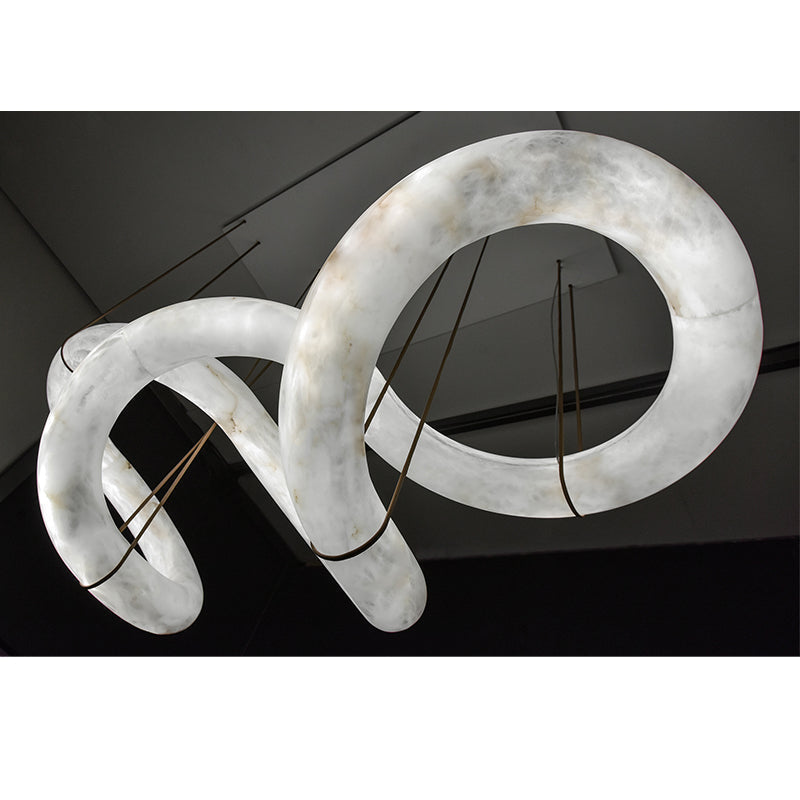 Feyran Scarlett Designer Alabaster Pendant Light, Modern Inspired Chandelier