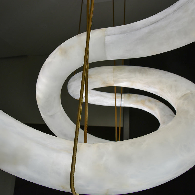 Feyran Scarlett Designer Alabaster Pendant Light, Modern Inspired Chandelier
