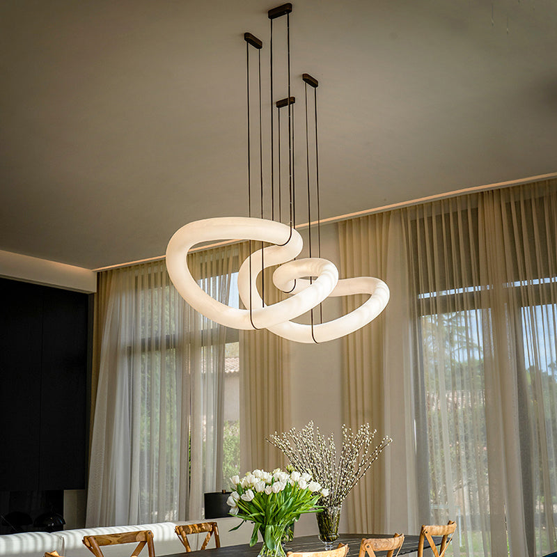 Feyran Scarlett Designer Alabaster Pendant Light, Modern Inspired Chandelier