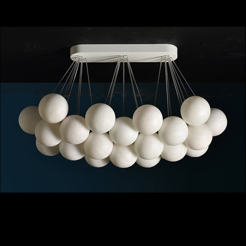 Feyran Setlla 27-Alabaster Ball Chandelier, Luxury Model Lighting