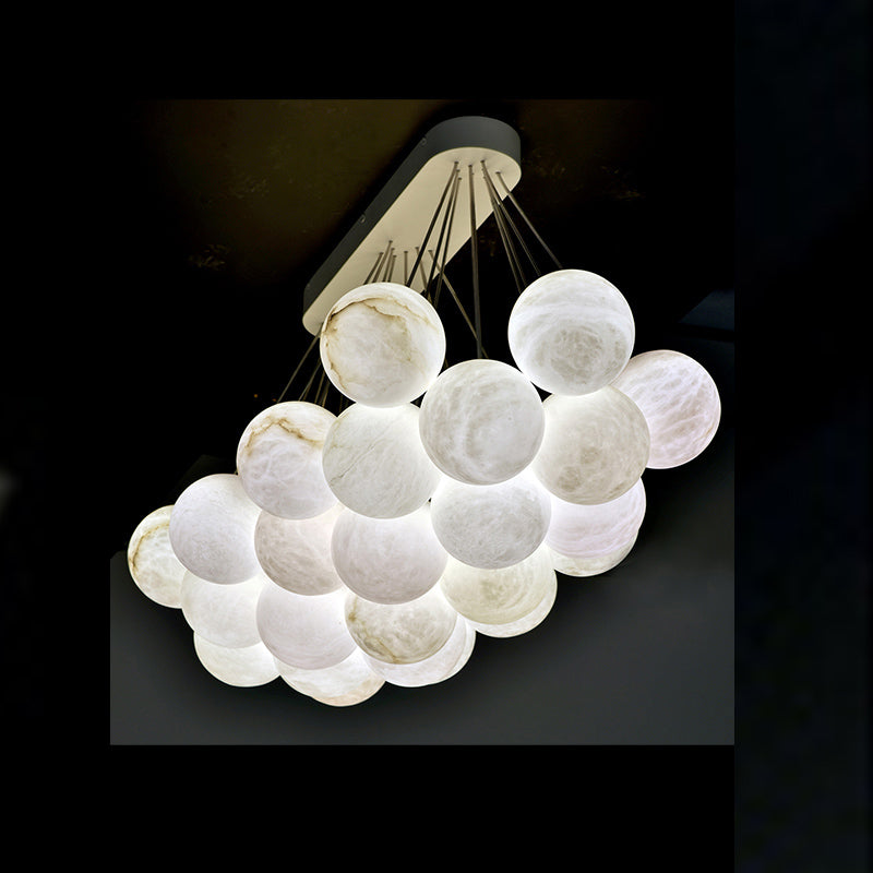 Feyran Setlla 27-Alabaster Ball Chandelier, Luxury Model Lighting