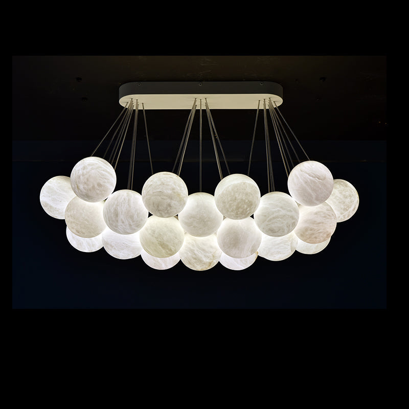 Feyran Setlla 27-Alabaster Ball Chandelier, Luxury Model Lighting