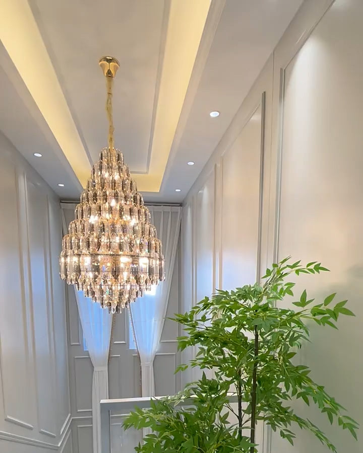 Feyran Tiered taper Crystal Foyer Chandelier