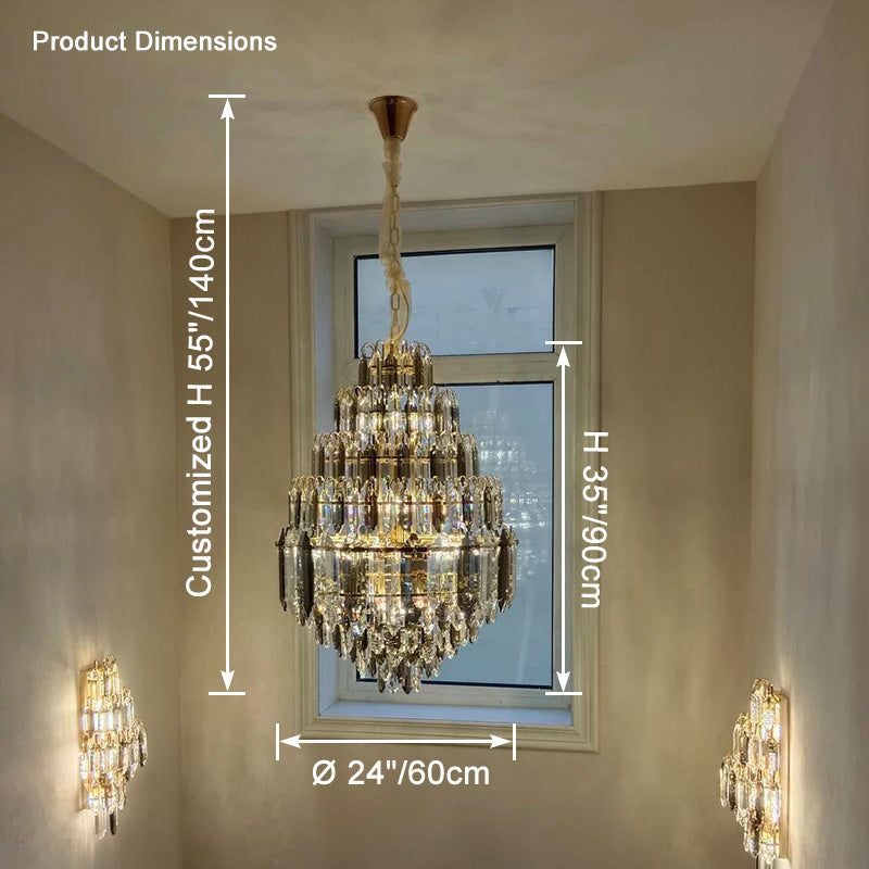 Feyran Tiered taper Crystal Foyer Chandelier