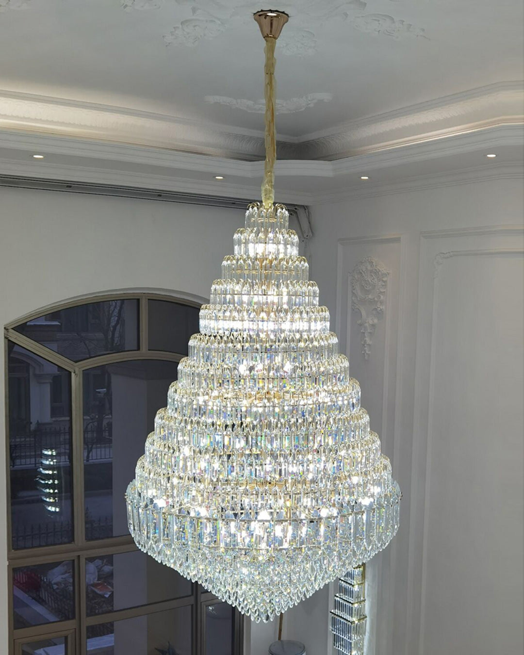 Feyran Tiered taper Crystal Foyer Chandelier