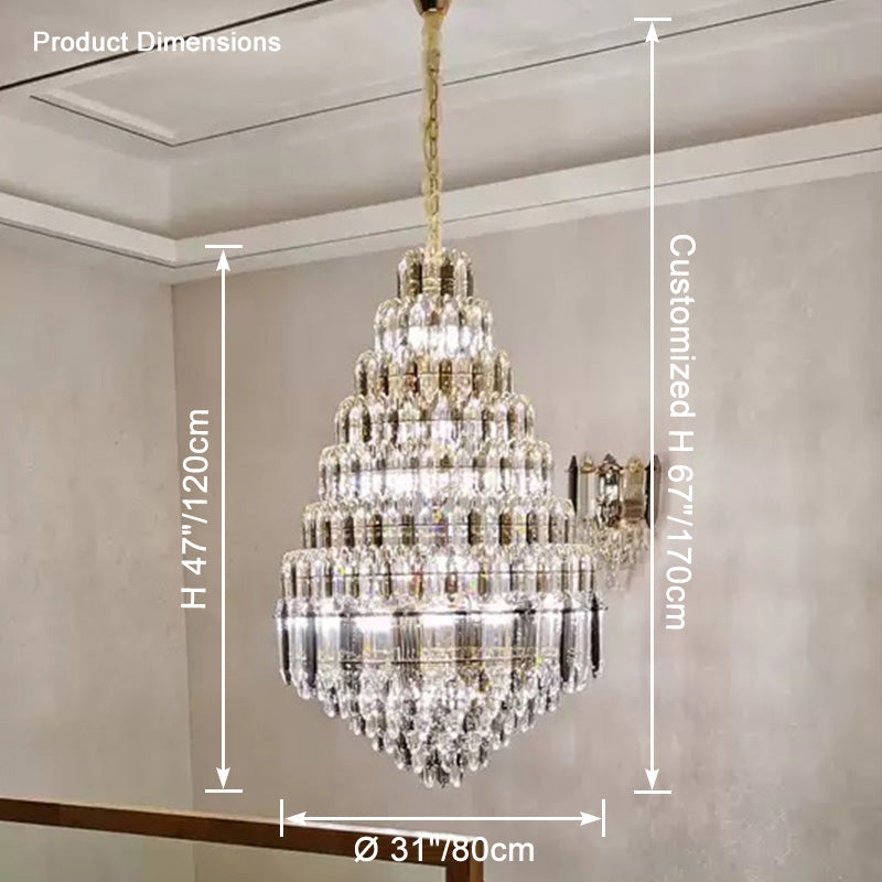 Feyran Tiered taper Crystal Foyer Chandelier
