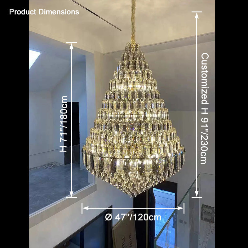 Feyran Tiered taper Crystal Foyer Chandelier