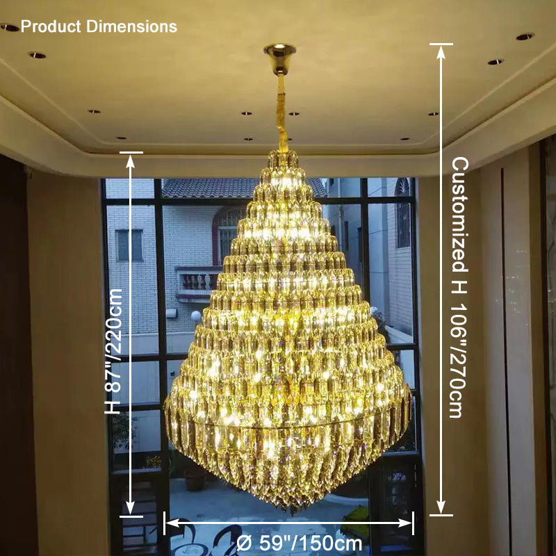 Feyran Tiered taper Crystal Foyer Chandelier