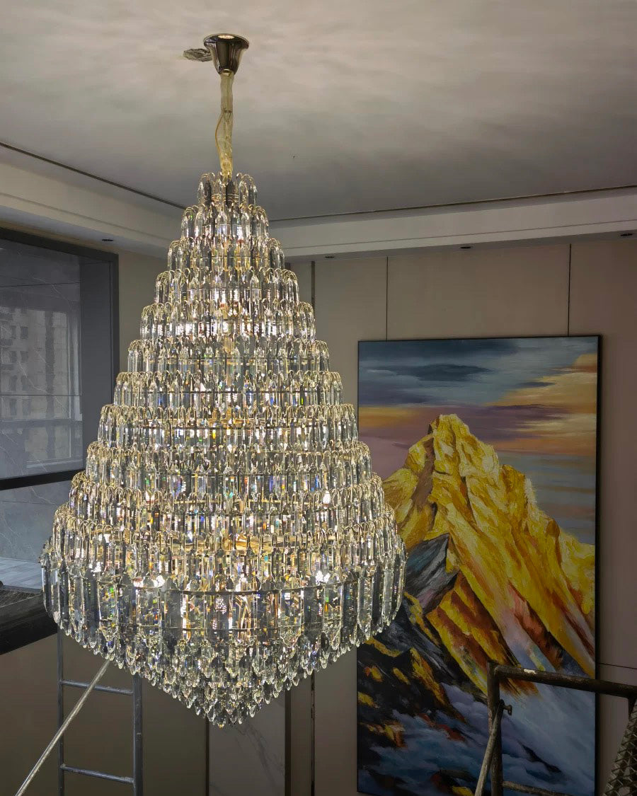 Feyran Tiered taper Crystal Foyer Chandelier