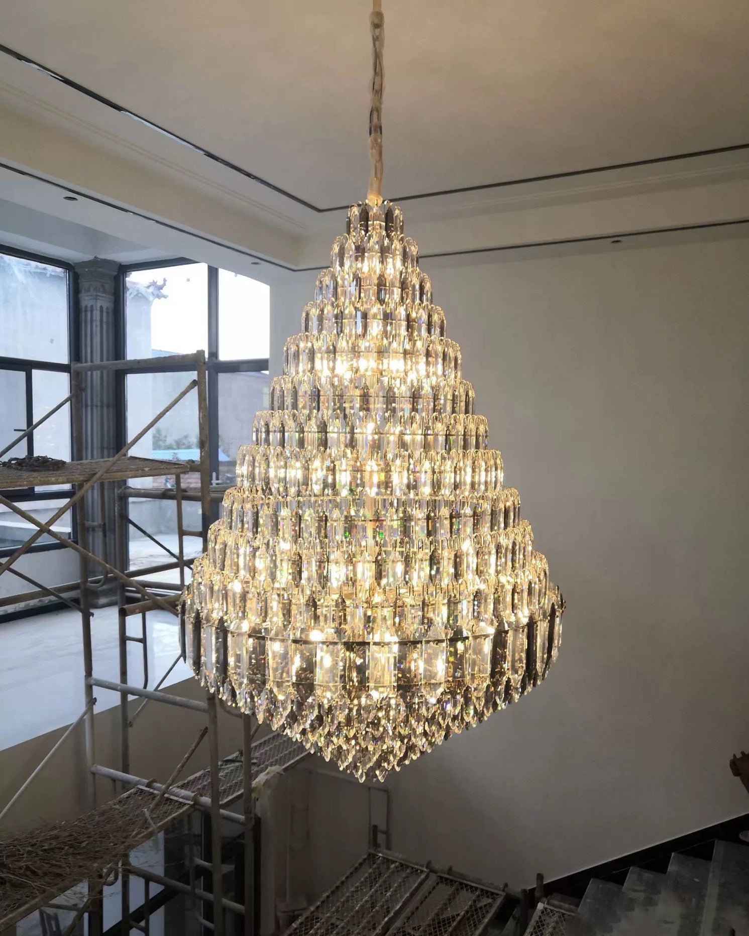 Feyran Tiered taper Crystal Foyer Chandelier