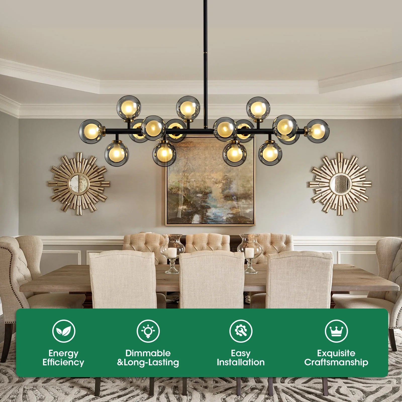 meteor-gray-globe-linear-chandelier-durable-material-Feyran-lighting
