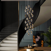 Modern Golden Raindrop Crystal Chandeliers for High Ceilings in Foyer & Living Room 2 | Feyran