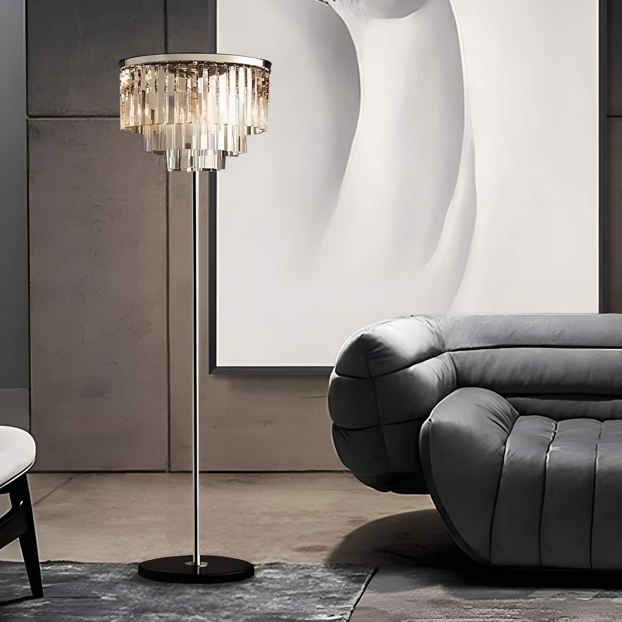 Modern American Crystal Floor Lamp for Elegant Living Spaces-living-room|Feyran
