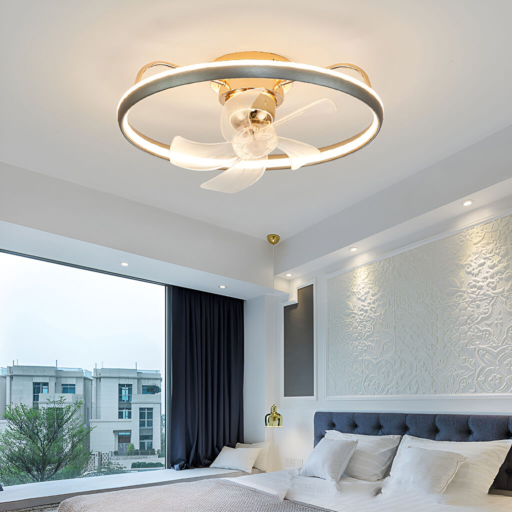 Modern Circular Ceiling Fan Light With Remote Control-bedroom | Feyran Lightin…