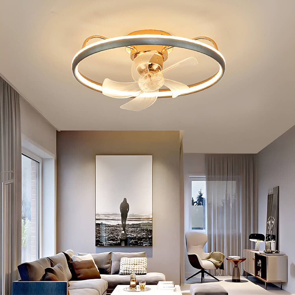 Modern Circular Ceiling Fan Light With Remote Control-livingroom1 | Feyran Lightin…