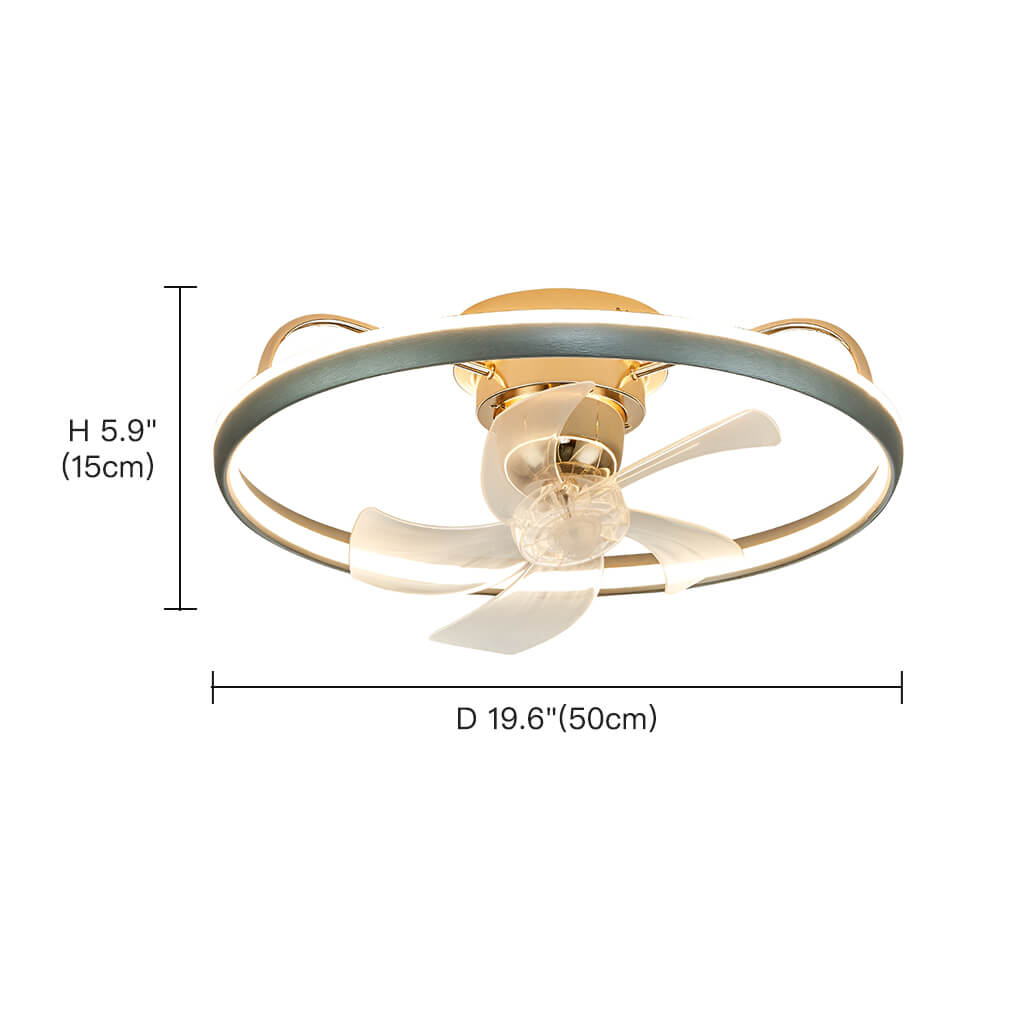 Modern Circular Ceiling Fan Light With Remote Control-size | Feyran Lightin…